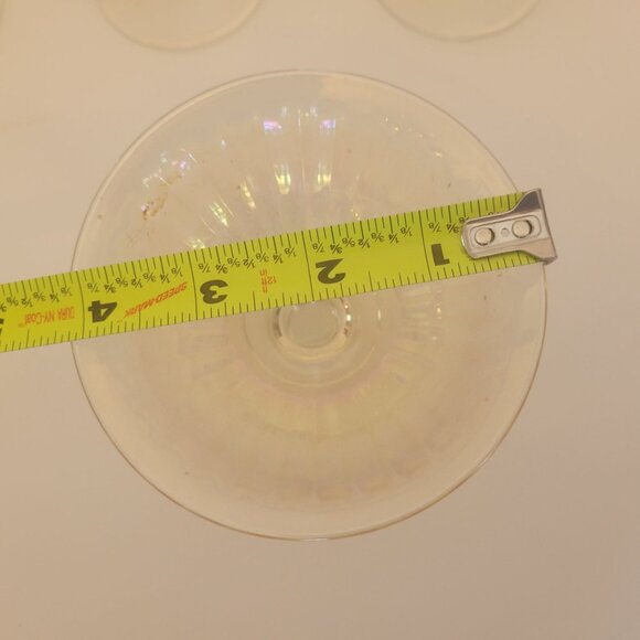 Set Of 4 VintageImperial Glass  Iridescent Glass Dessert Cups With Ribbed Design - Picture 6 of 6